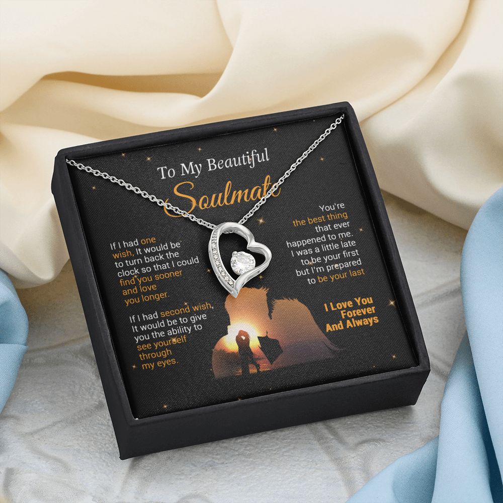 To My Soulmate Necklace, Gift For Wife Girlfriend From Husband, Birthday Gift