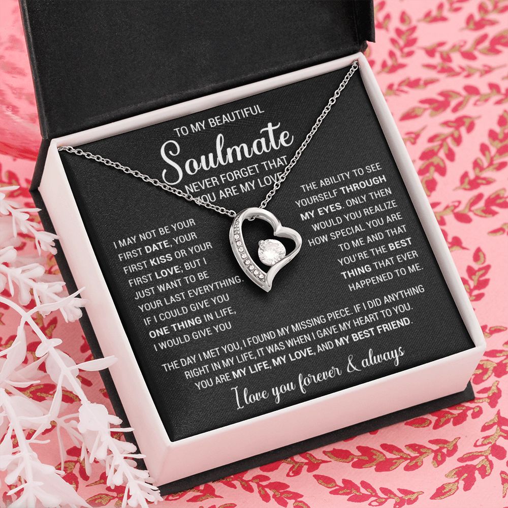To My Soulmate Necklace Gift For Girlfriend Wife Birthday Gifts Christmas Gifts