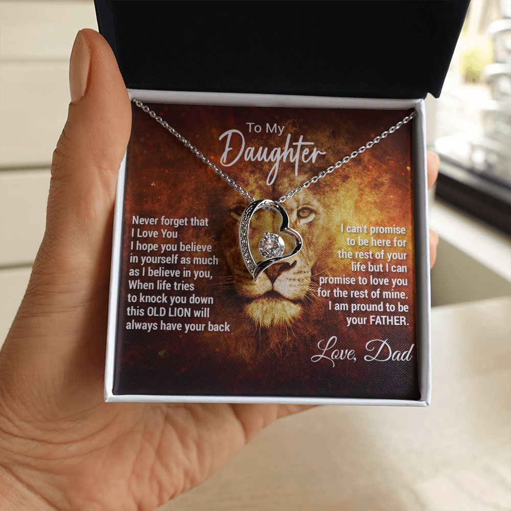 To My Daughter Necklace, Xmas Gift For Daughter From Dad, Daughter Father Lion