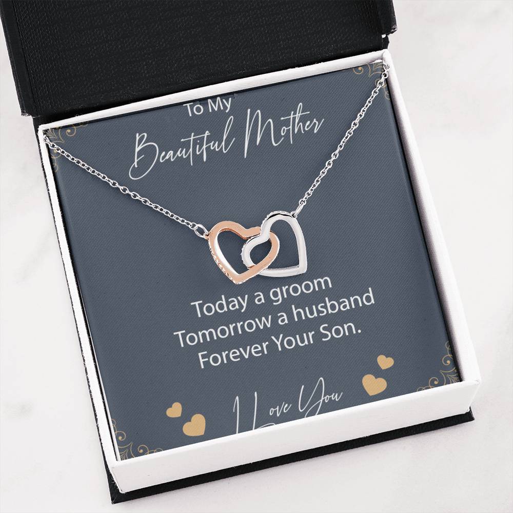 Groom to Mother Gift Necklace, Son to Mother on Wedding Day, Mother Gift From Son
