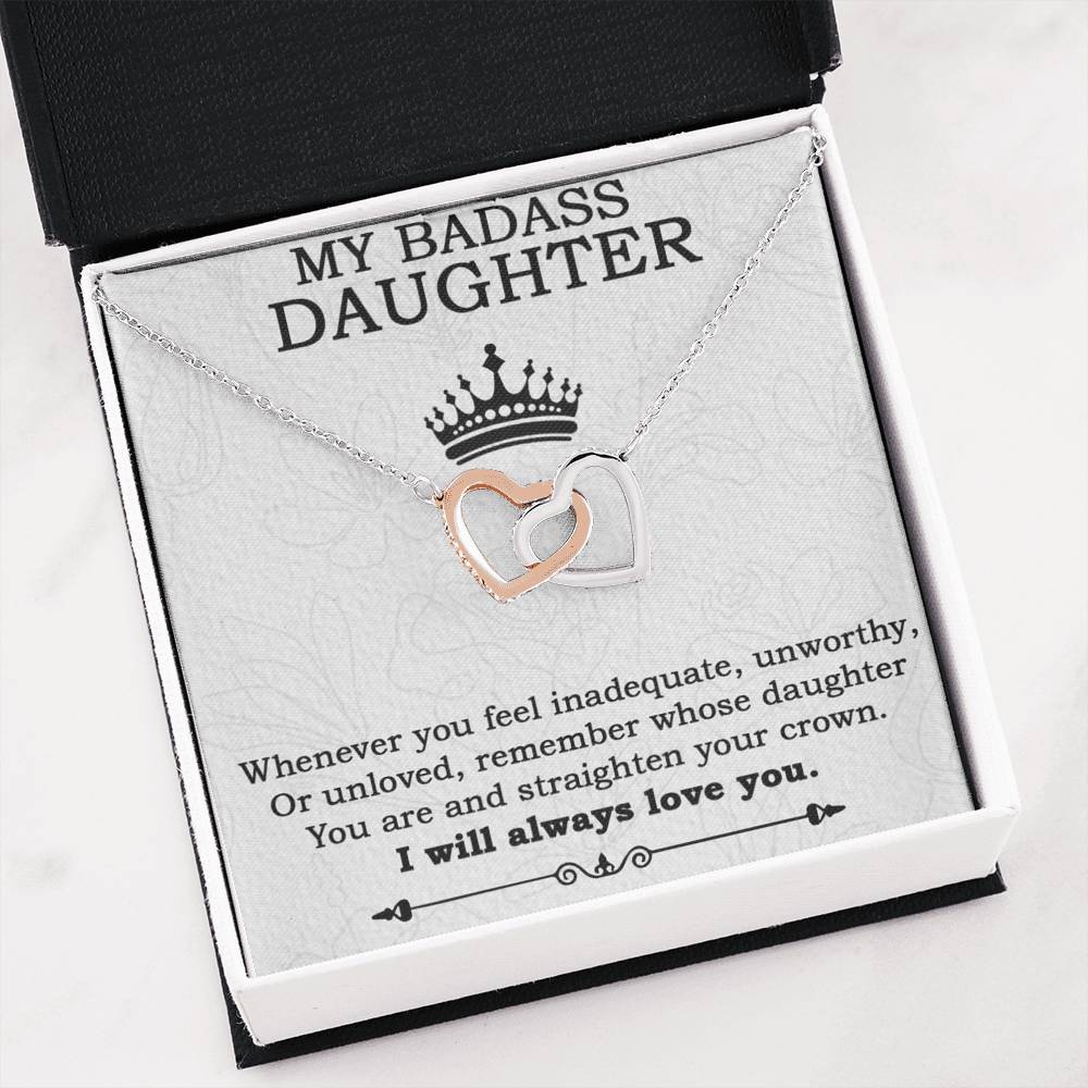My Badass Daughter Necklace From Mom, Badass Daughter Necklace Birthday Gift
