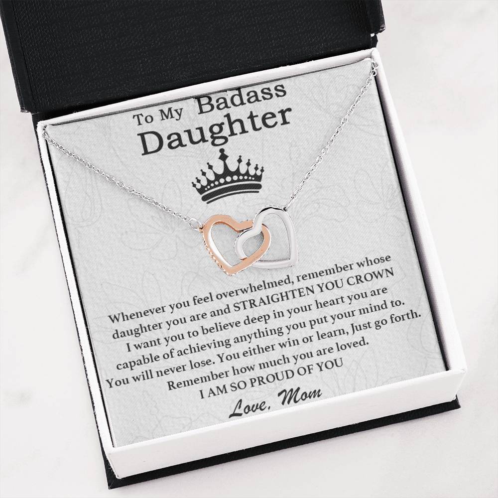 To My Badass Daughter Necklace From Mom, Badass Daughter Necklace Birthday