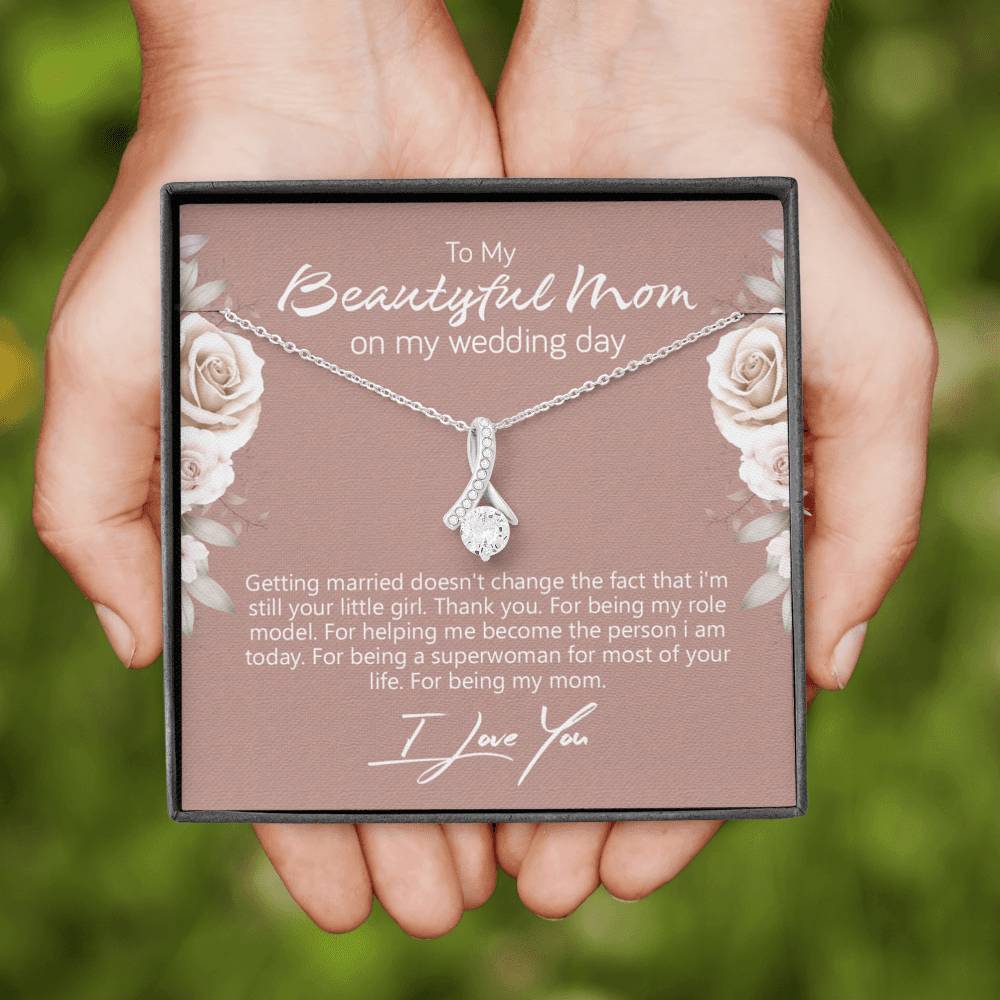 Mom Wedding Gift from Bride, Gift for Mom on Wedding Day, Mother of the Bride Necklace, Wedding Gift for Mom, Bride to Mom Gift