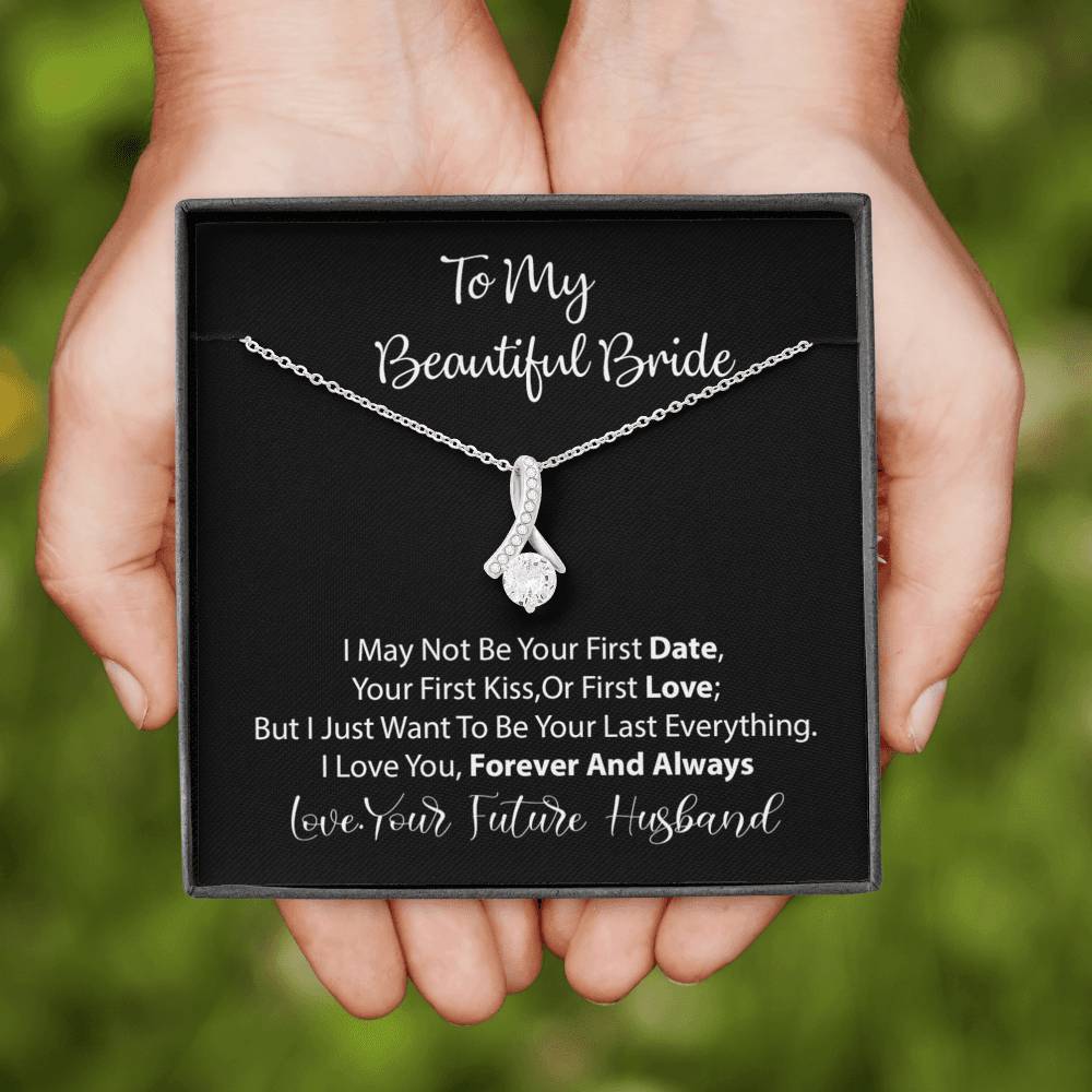 Groom to Bride Necklace Gift Wedding Day Gift for Bride from Groom to Bride Card