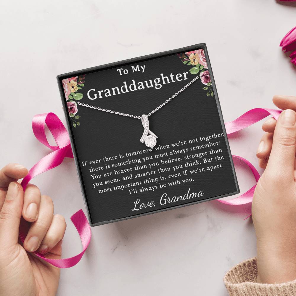 To My Granddaughter Necklace, Granddaughter Gifts From Grandma and Grandpa