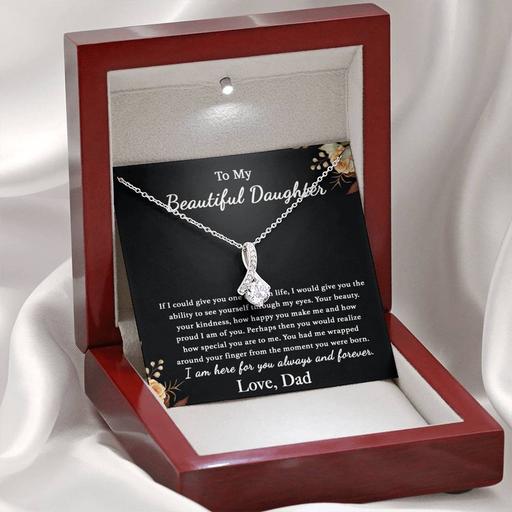 To My Daughter Necklace, Father to Daughter Gift, Birthday Gift from Dad