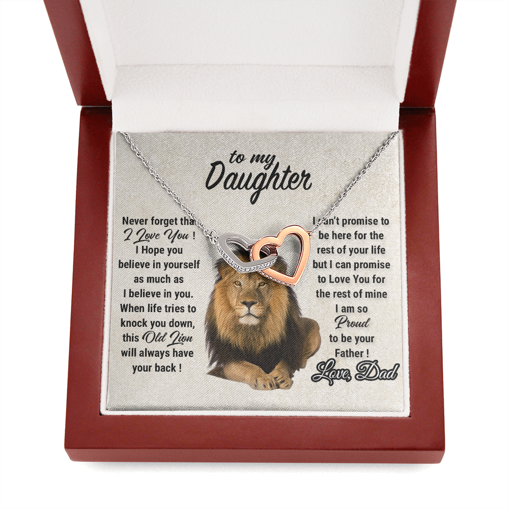 To My Daughter Necklace, Xmas Gift For Daughter From Dad, Daughter Father Lion