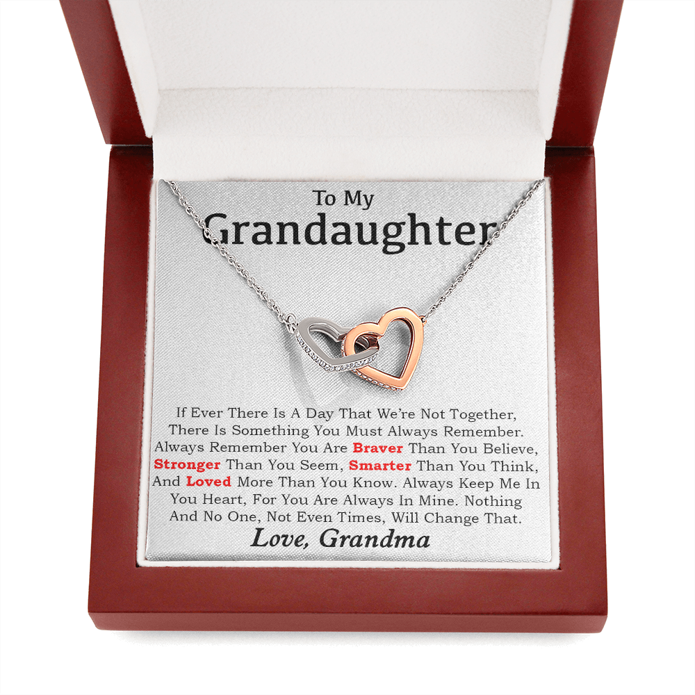 To My Granddaughter Necklace, Granddaughter Gifts From Grandma and Grandpa