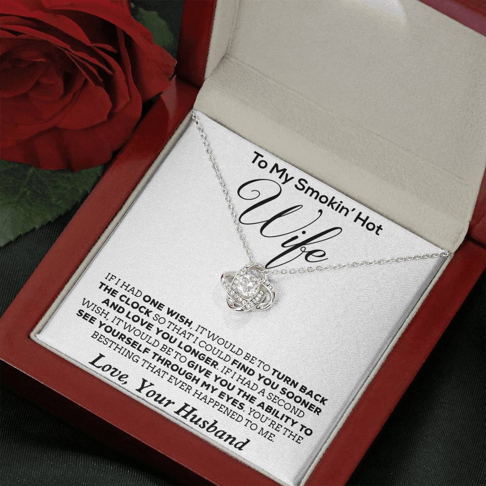 To My Smokin' Hot Wife Necklace, Birthday Necklace For Wife,Birthday Gift