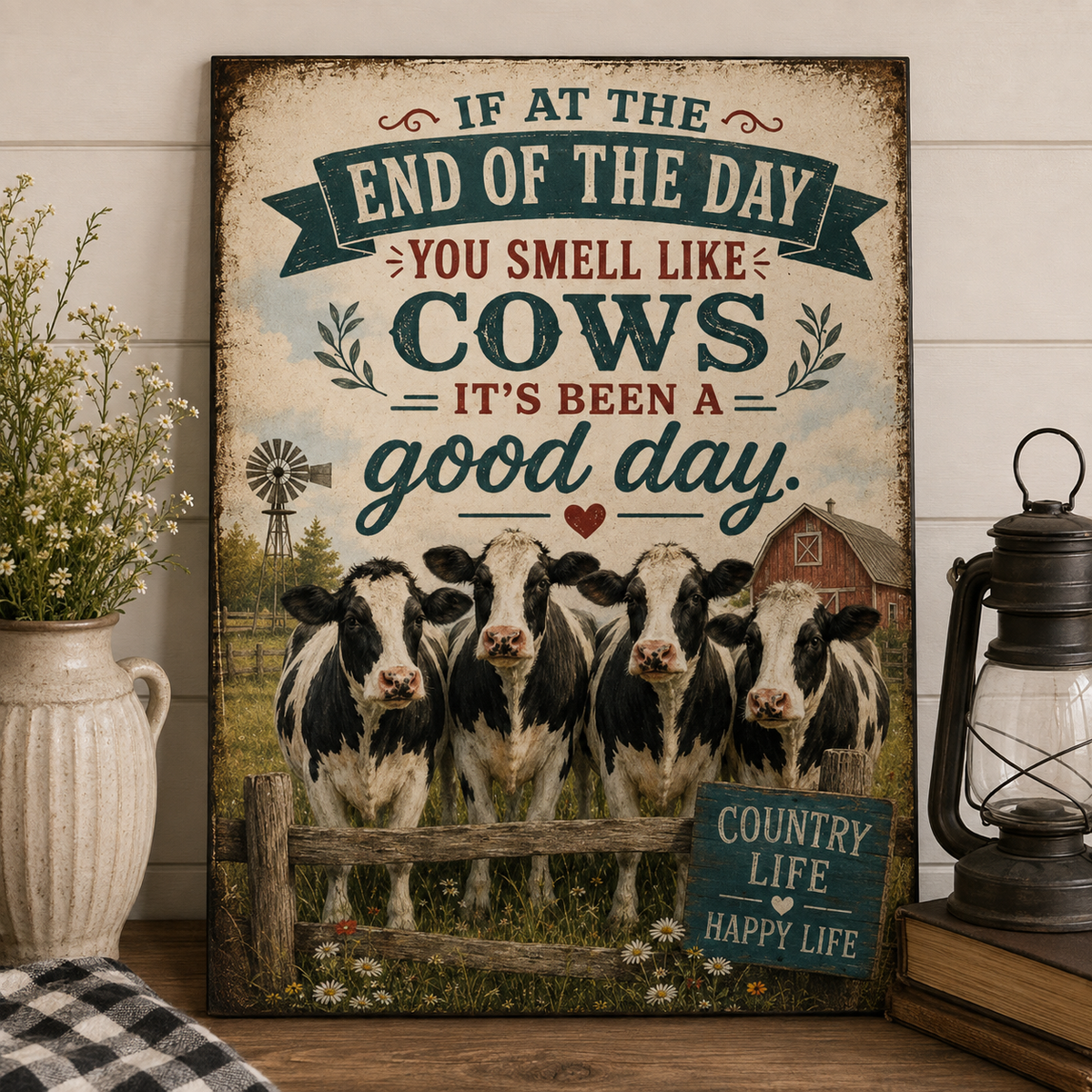 Cow It's Been A Good Day Poster, Funny Cow Wall Art, Farmhouse Animal Print, Cow Lover Gift