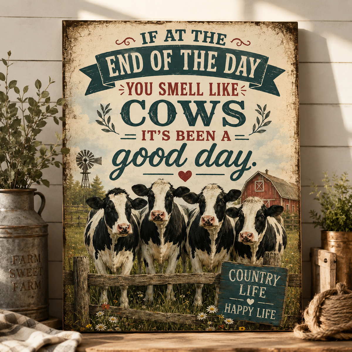 Cow It's Been A Good Day Poster, Funny Cow Wall Art, Farmhouse Animal Print, Cow Lover Gift