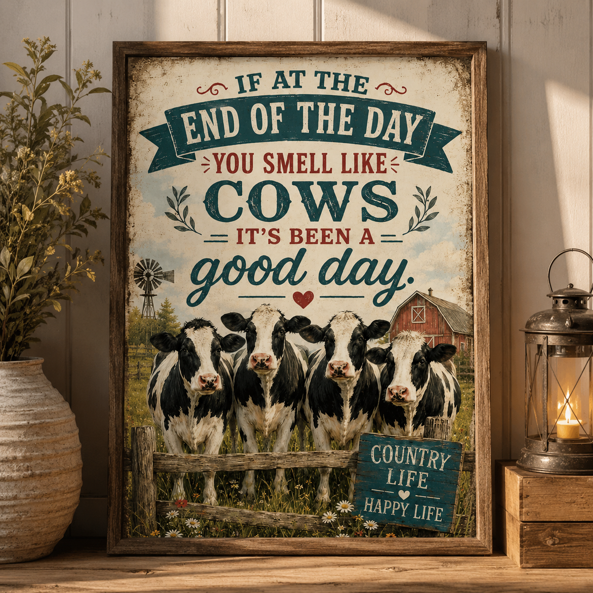 Cow It's Been A Good Day Poster, Funny Cow Wall Art, Farmhouse Animal Print, Cow Lover Gift