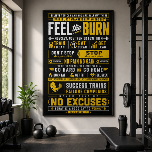 Fitness Believe You Can And You Are Halfway There Poster, Motivational Gym Wall Art, Workout Quote Print, Fitness Lover Gift