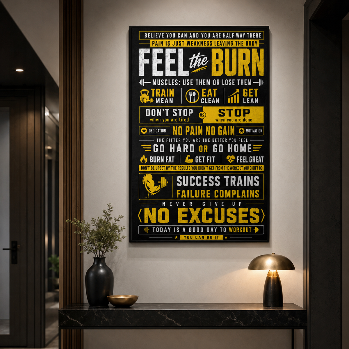 Fitness Believe You Can And You Are Halfway There Poster, Motivational Gym Wall Art, Workout Quote Print, Fitness Lover Gift