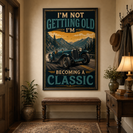I'm Not Getting Old I'm Becoming A Classic Poster, Vintage Car Wall Art, Classic Car Lover Gift
