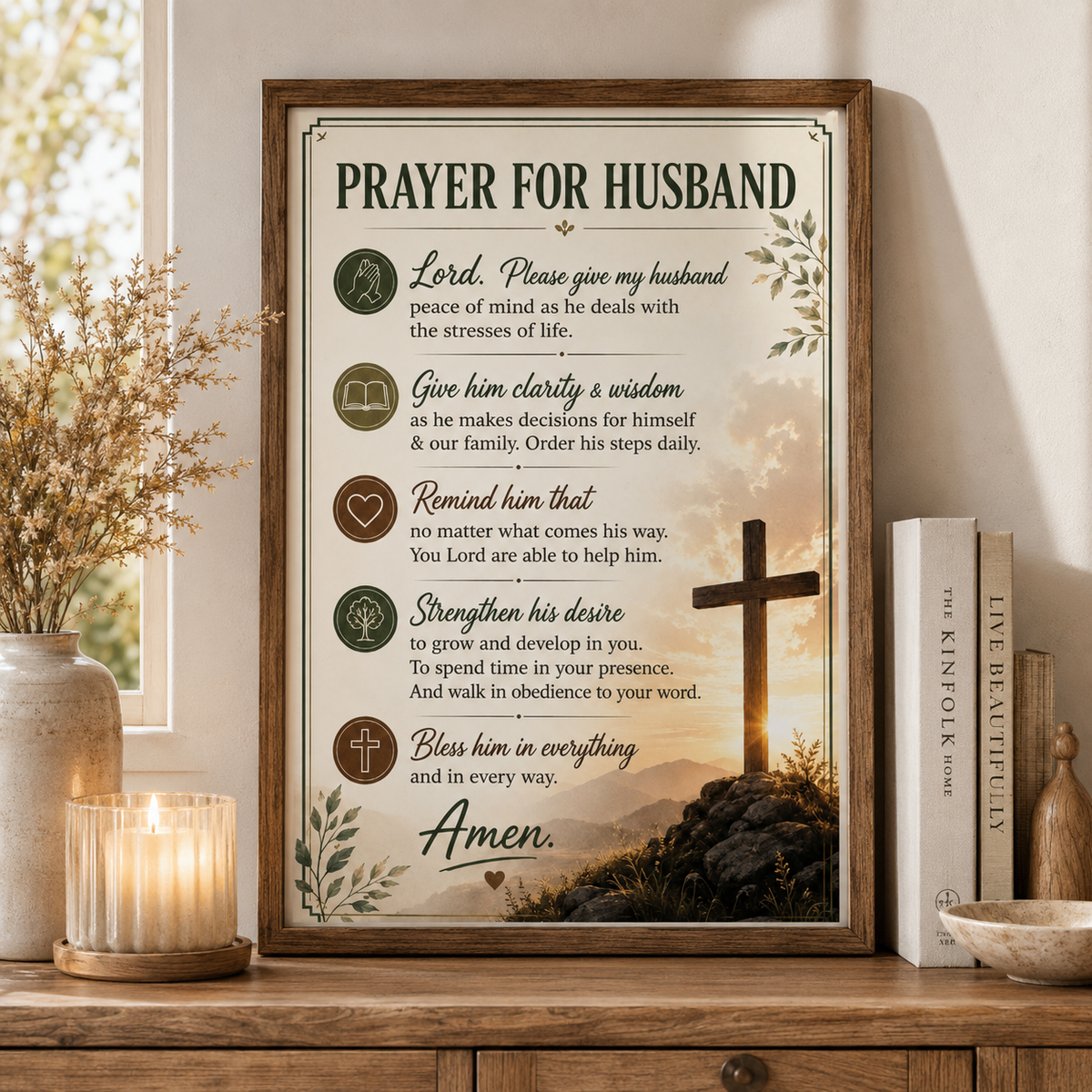 Prayer for Husband Poster, Christian Gift From Wife, Religious Wall Art, Husband Prayer Print