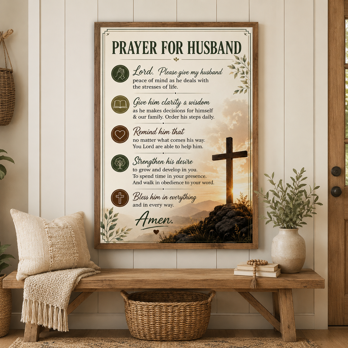 Prayer for Husband Poster, Christian Gift From Wife, Religious Wall Art, Husband Prayer Print
