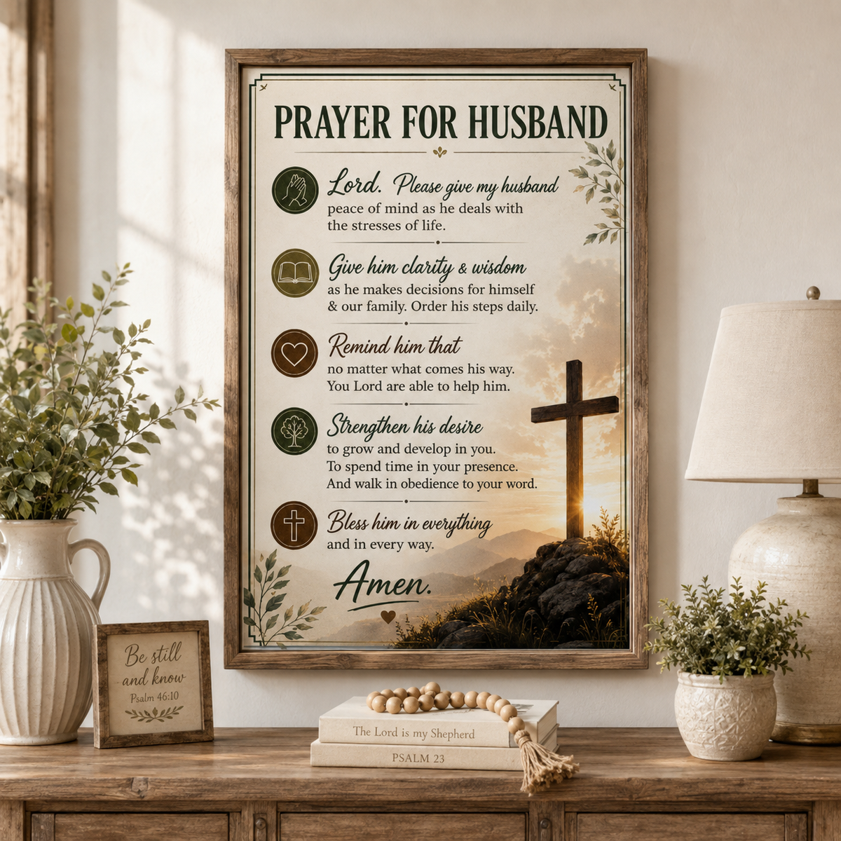 Prayer for Husband Poster, Christian Gift From Wife, Religious Wall Art, Husband Prayer Print