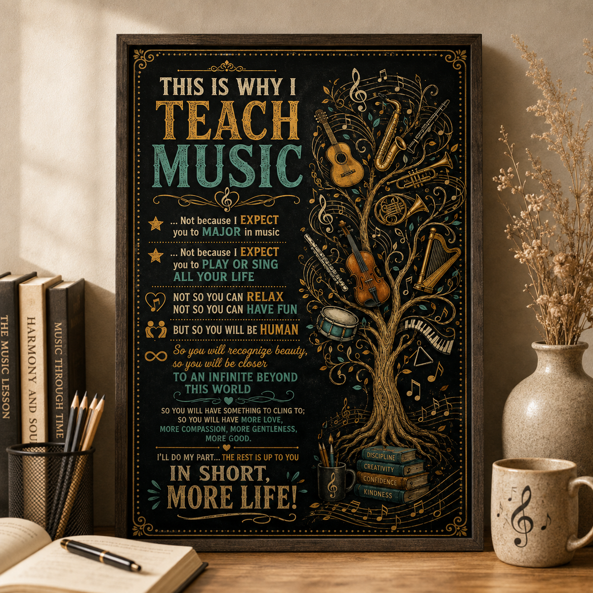 This Is Why I Teach Music Poster, Inspirational Music Teacher Wall Art, Music Classroom Decor