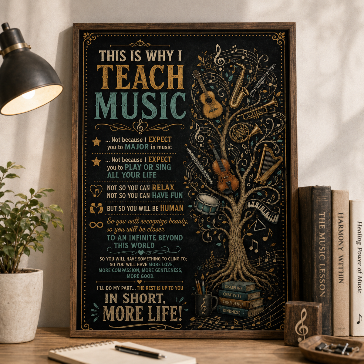 This Is Why I Teach Music Poster, Inspirational Music Teacher Wall Art, Music Classroom Decor