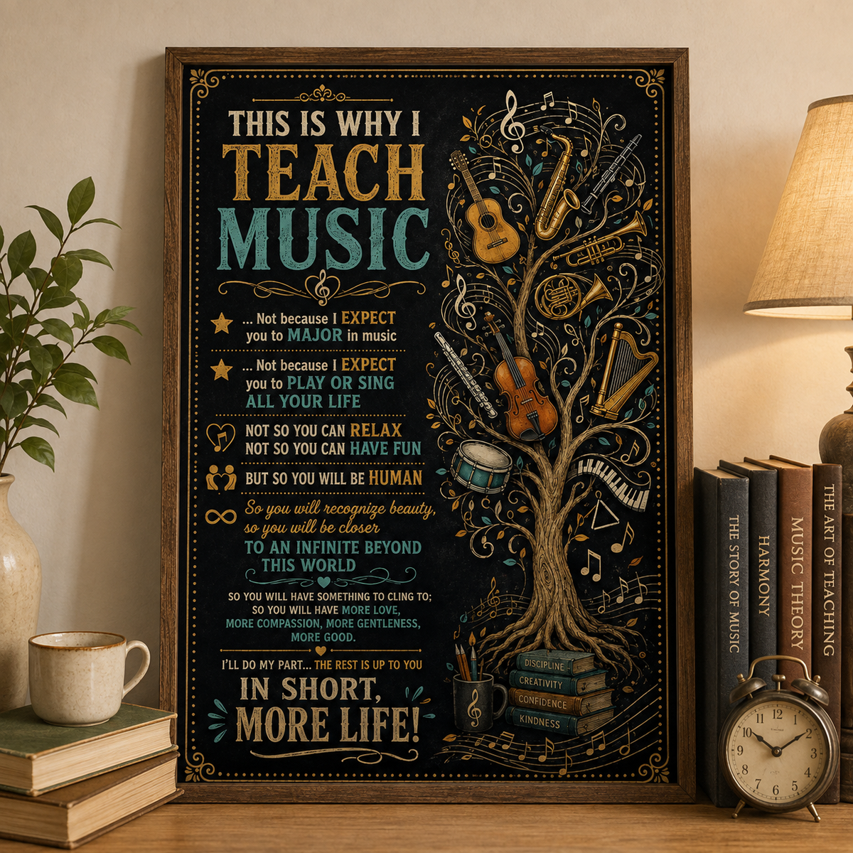 This Is Why I Teach Music Poster, Inspirational Music Teacher Wall Art, Music Classroom Decor