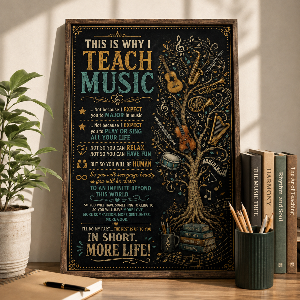 This Is Why I Teach Music Poster, Inspirational Music Teacher Wall Art, Music Classroom Decor