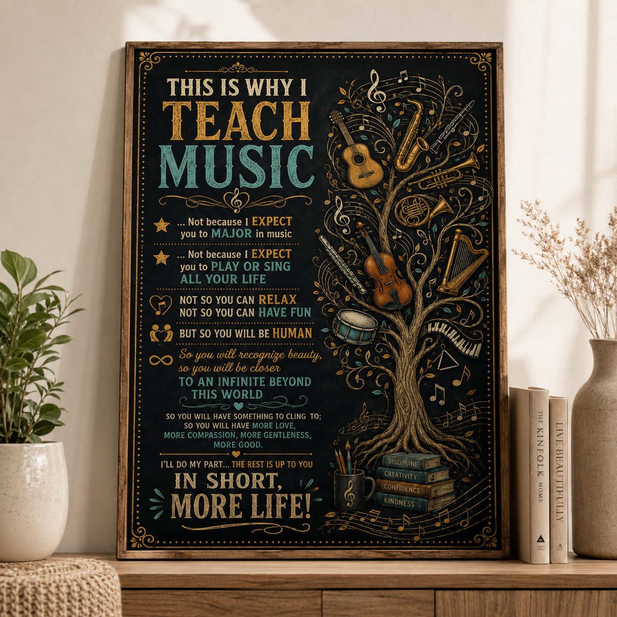 This Is Why I Teach Music Poster, Inspirational Music Teacher Wall Art, Music Classroom Decor