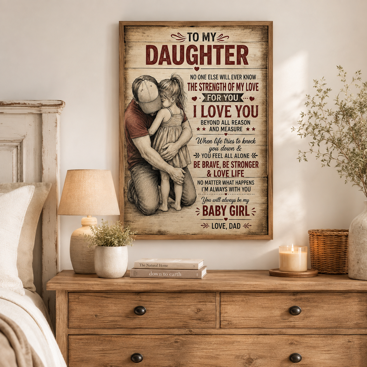 To My Daughter Poster, Father Daughter Love Wall Art, Inspirational Gift From Dad