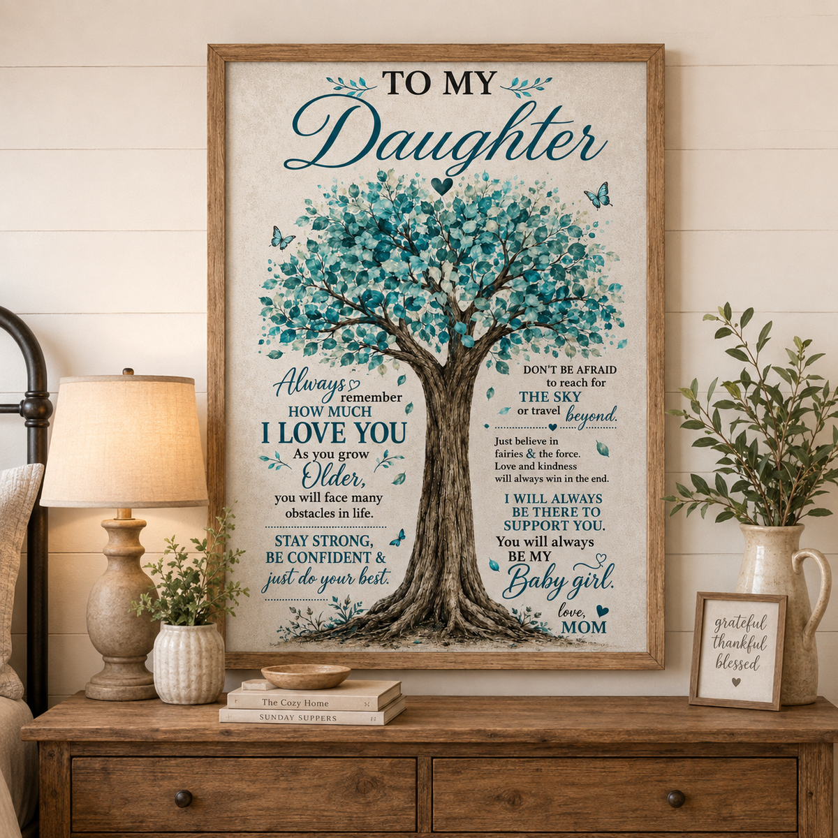 To My Daughter Tree Poster, Inspirational Gift From Mom, Mother Daughter Wall Art