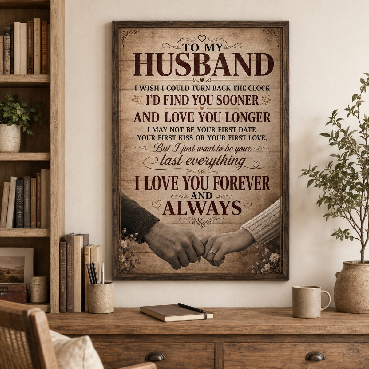 To My Husband Poster, Romantic Gift From Wife, I’d Find You Sooner and Love You Longer Wall Art, Anniversary Husband Gift