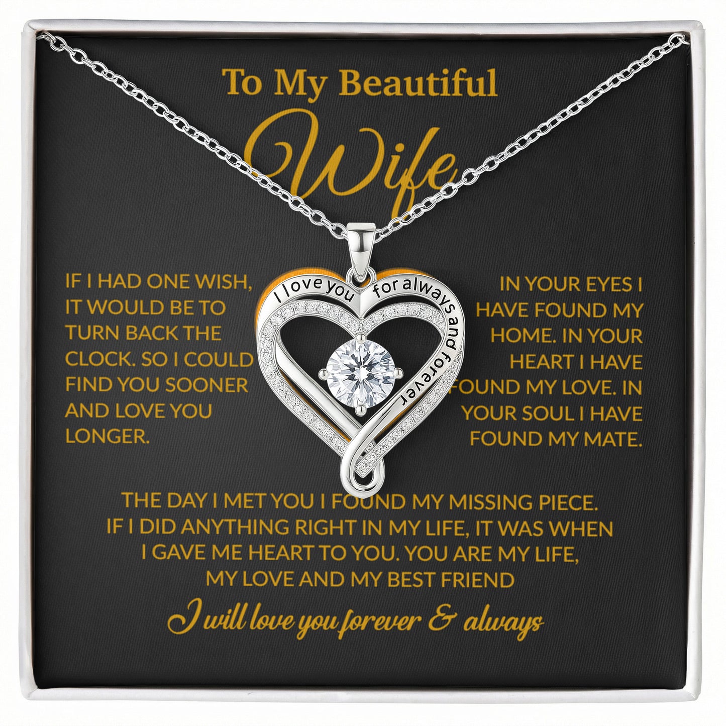 To My Wife Necklace, Christmas Gifts For Women, Anniversary Gift For Wife 21_12_Gold