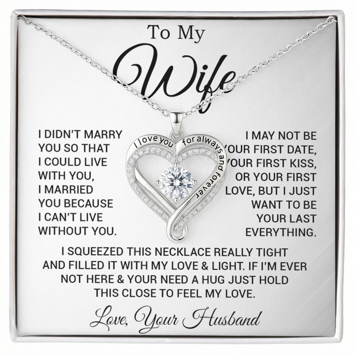 To My Wife Necklace, Gift For Wife, Anniversary Gift For Wife, Necklace For Wife 25_2_White