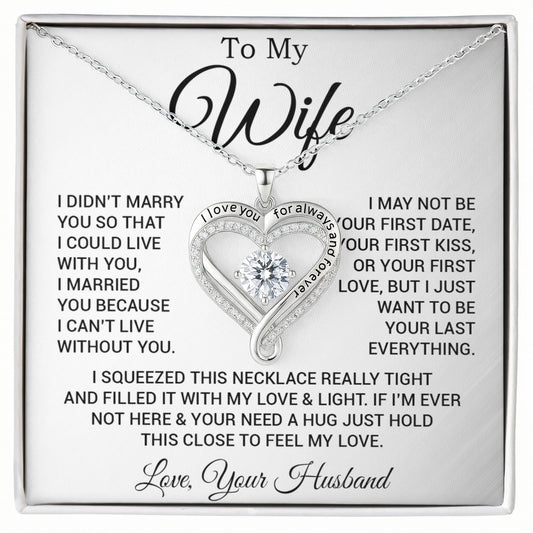To My Wife Necklace, Gift For Wife, Anniversary Gift For Wife, Necklace For Wife 25_2_White