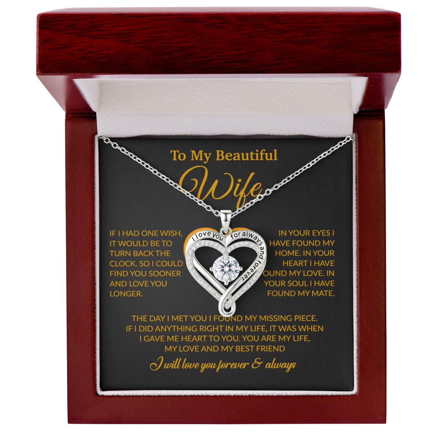 To My Wife Necklace, Christmas Gifts For Women, Anniversary Gift For Wife 21_12_Gold
