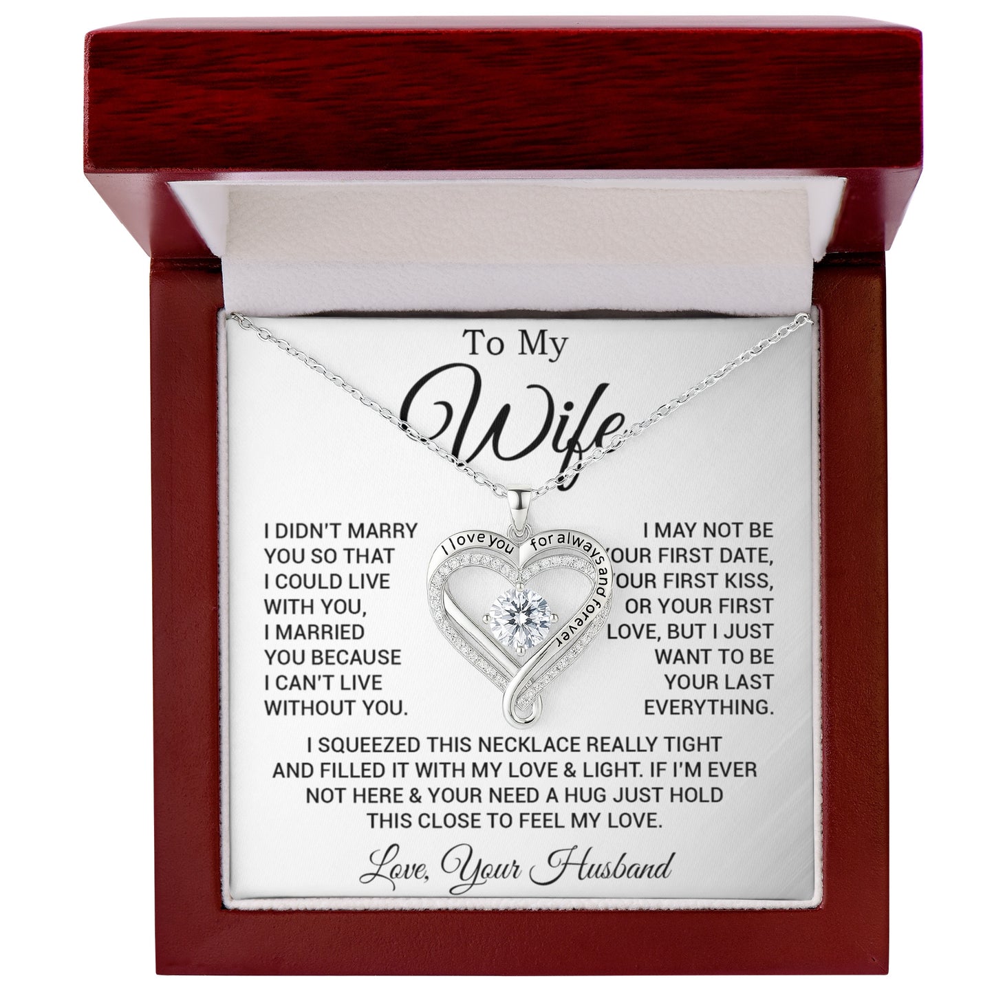 To My Wife Necklace, Gift For Wife, Anniversary Gift For Wife, Necklace For Wife 25_2_White