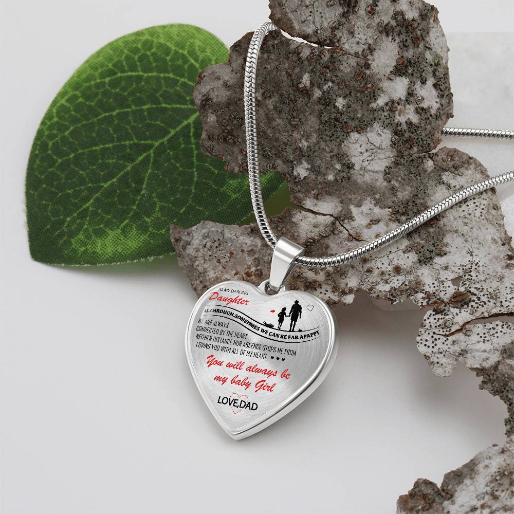 To my Darling Daughter Love DAD Luxury Heart Shaped Necklace Anniversary Gift NEW