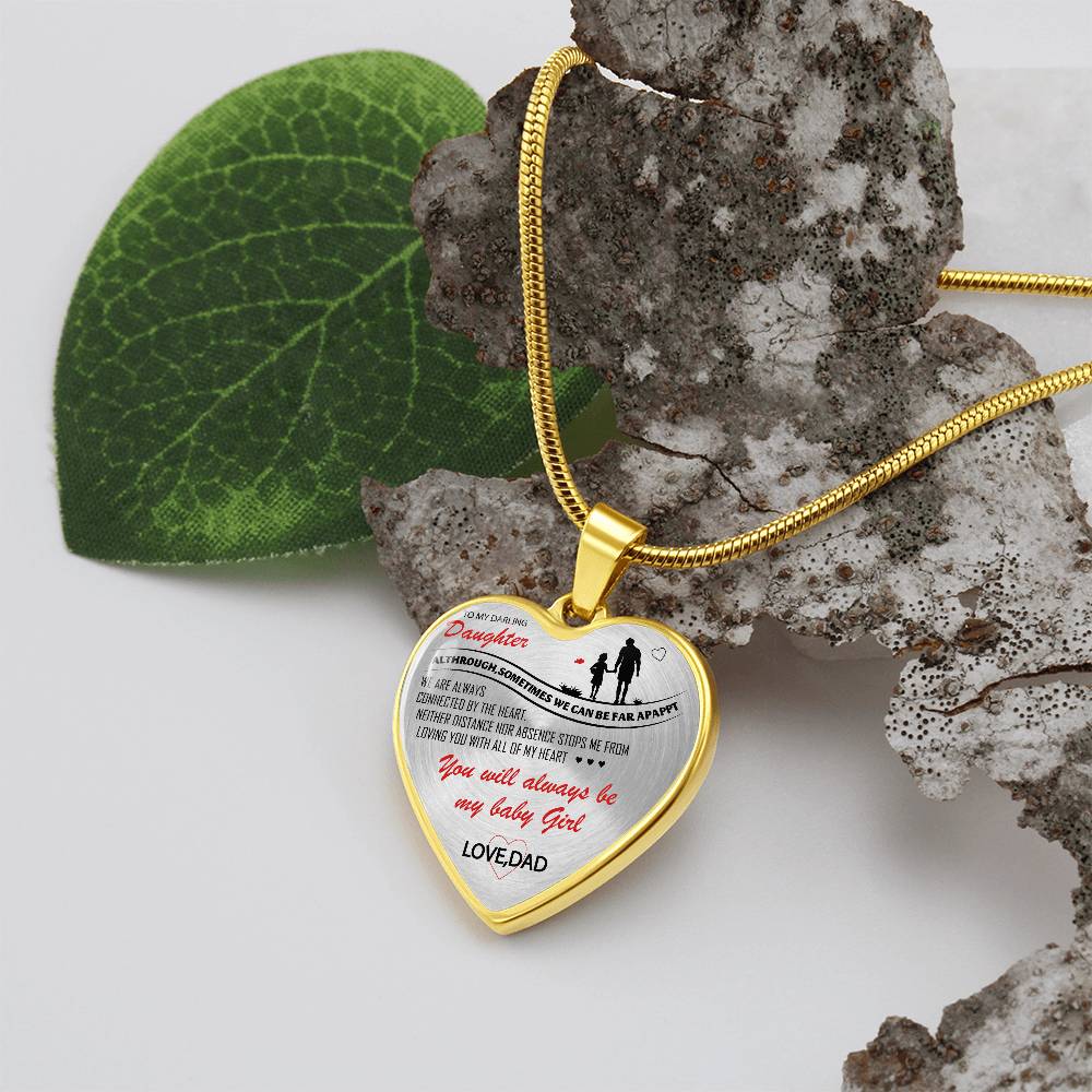 To my Darling Daughter Love DAD Luxury Heart Shaped Necklace Anniversary Gift NEW