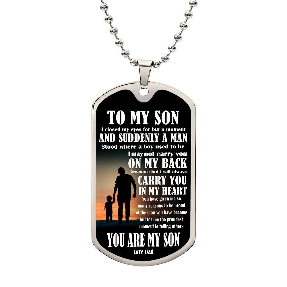 to my son dog tag