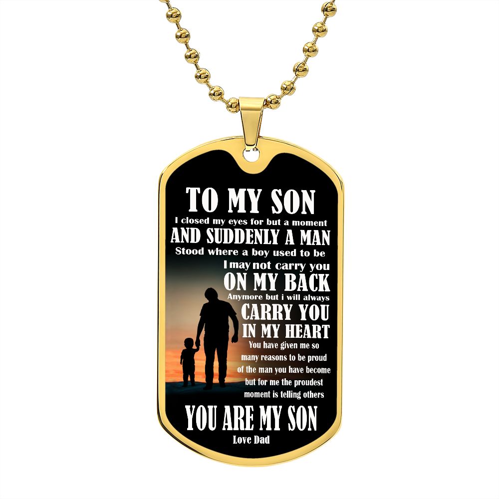 to my son dog tag