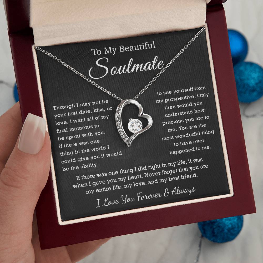 To My Beautiful Soulmate, Soulmate Necklace Gift , Gift for Wife, Birthday Gift