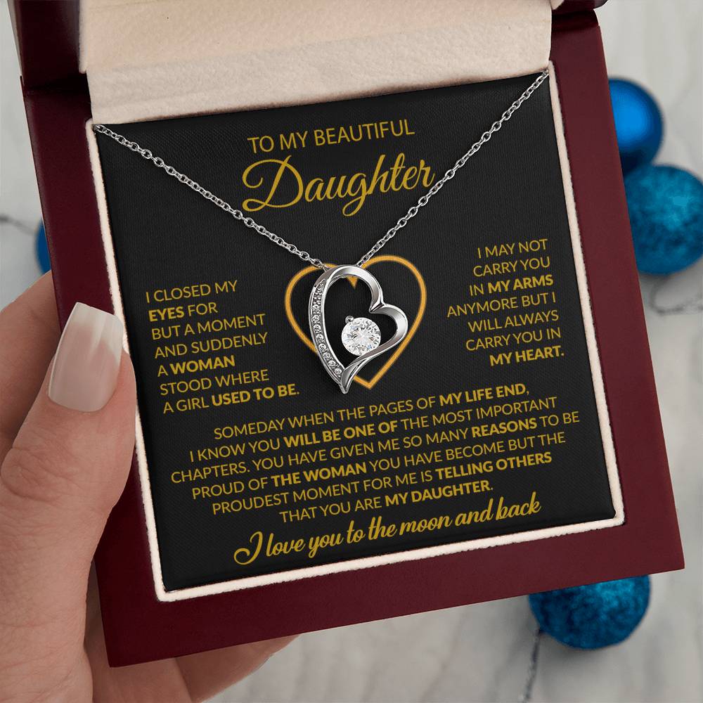To My Daughter Necklace, Gift For Daughter From Dad, Daughter Father Necklace 9_12_Gold