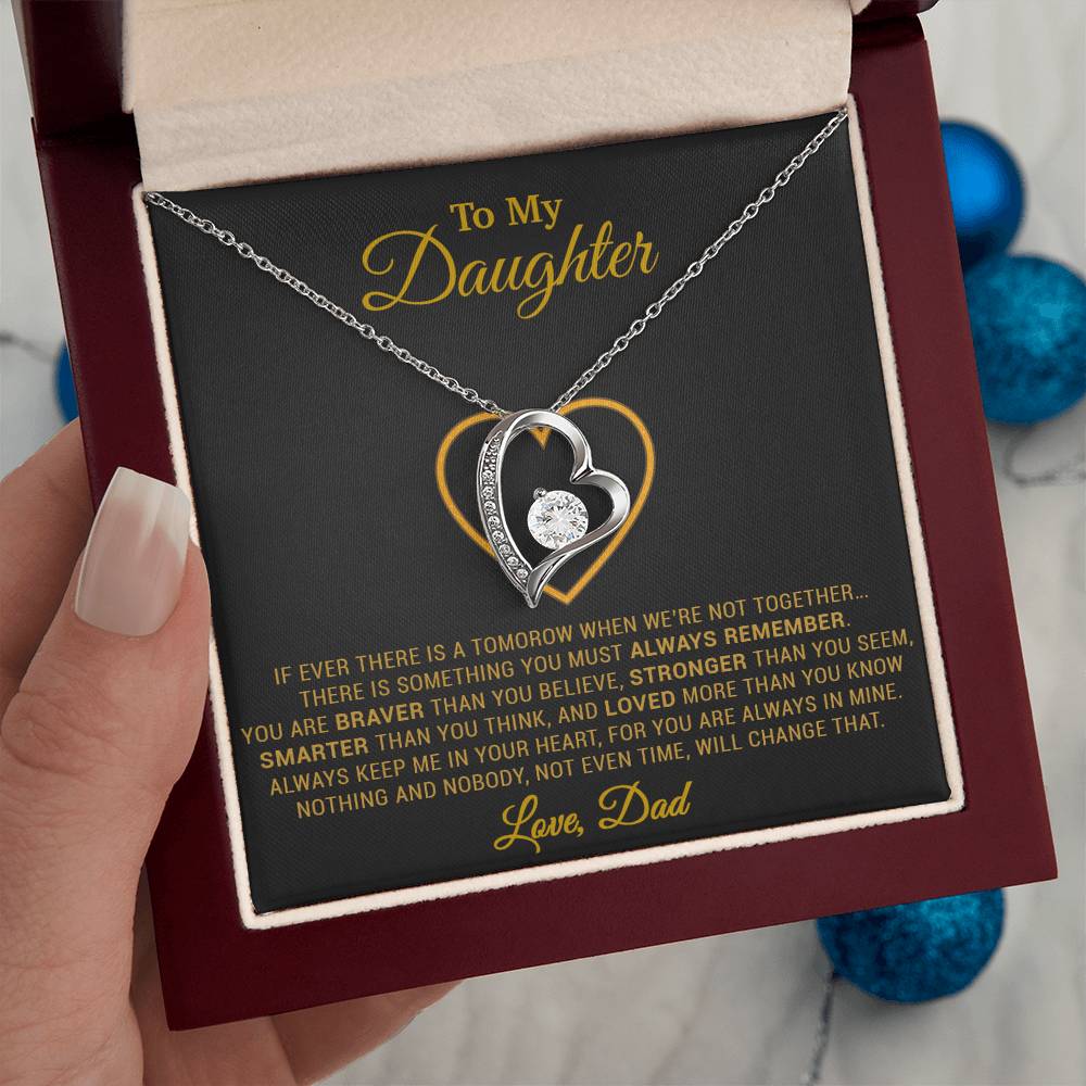 To My Daughter Necklace, Gift for Daughter from Dad, Father Daughter Necklace 12_12_Gold