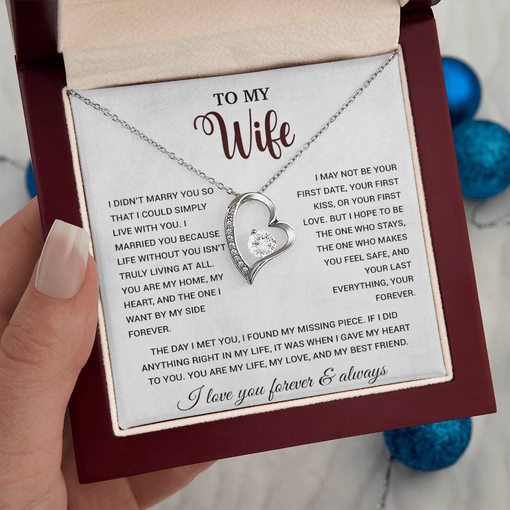 To My Wife Necklace, Gift For Wife, Anniversary Gift For Wife, Necklace For Wife 21_9_White