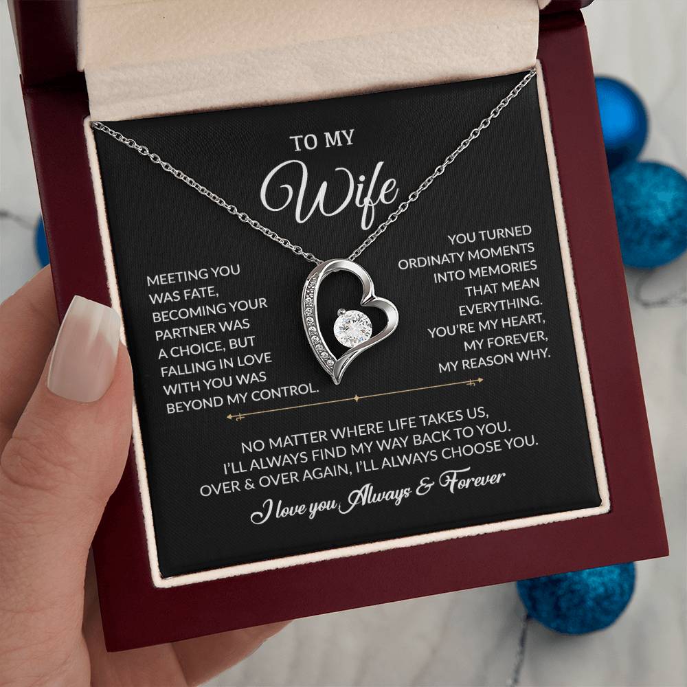 To My Wife Necklace, Gift For Wife, Anniversary Gift For Wife, Necklace For Wife 3_8_Black