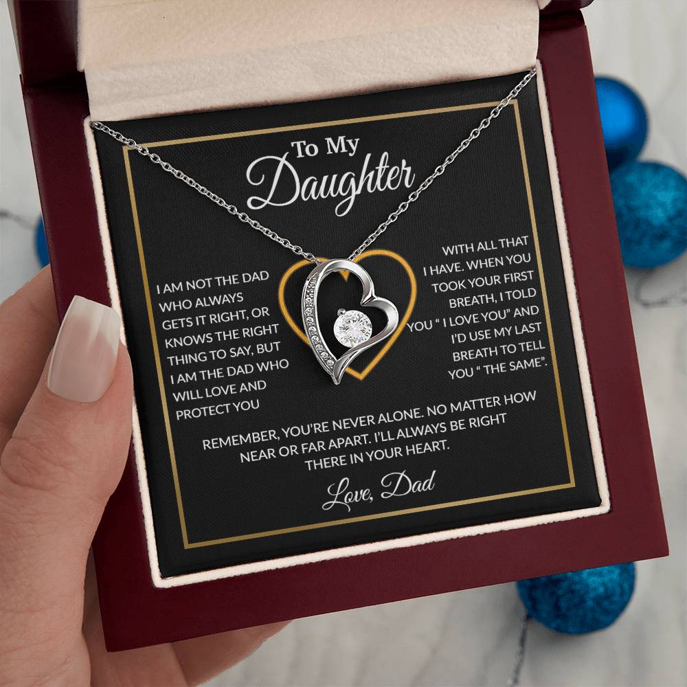 To My Daughter Necklace, Gift For Daughter From Dad, Daughter Father Necklace 13_1_Black