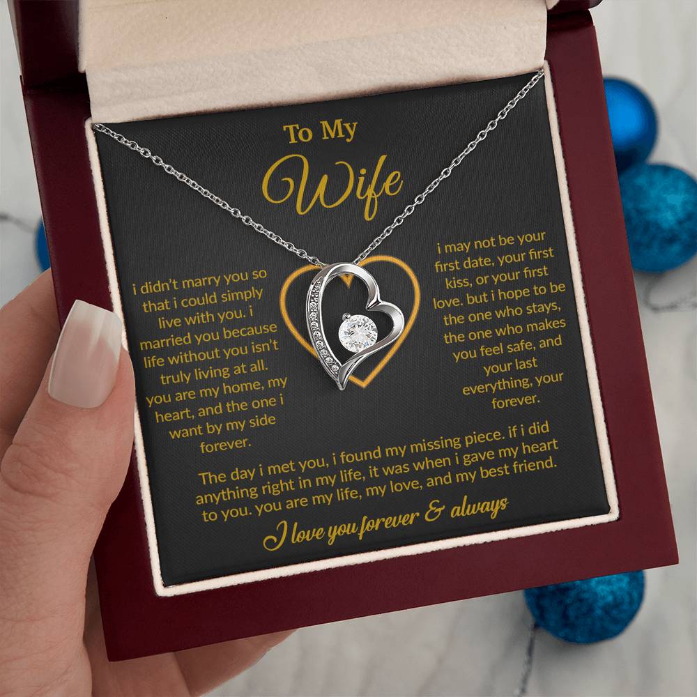 To My Wife Necklace, Gift For Wife, Anniversary Gift For Wife, Necklace For Wife 13_3_Black