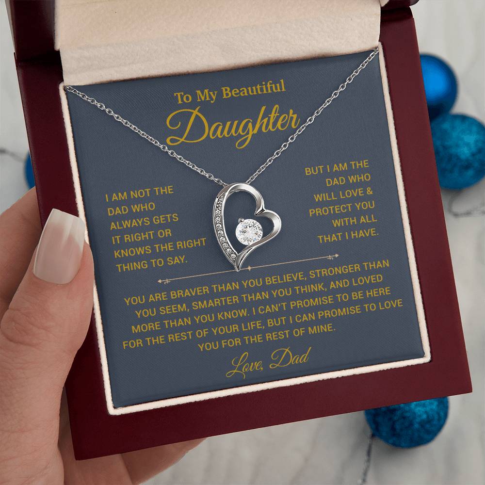To My Daughter Necklace, Gift for Daughter from Dad, Father Daughter Necklace