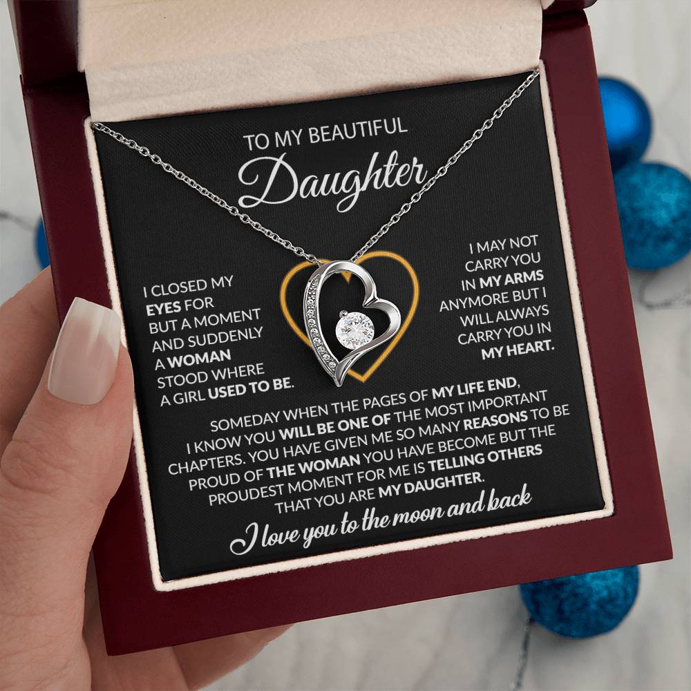 To My Daughter Necklace, Gift For Daughter From Dad, Daughter Father Necklace 9_12_Black