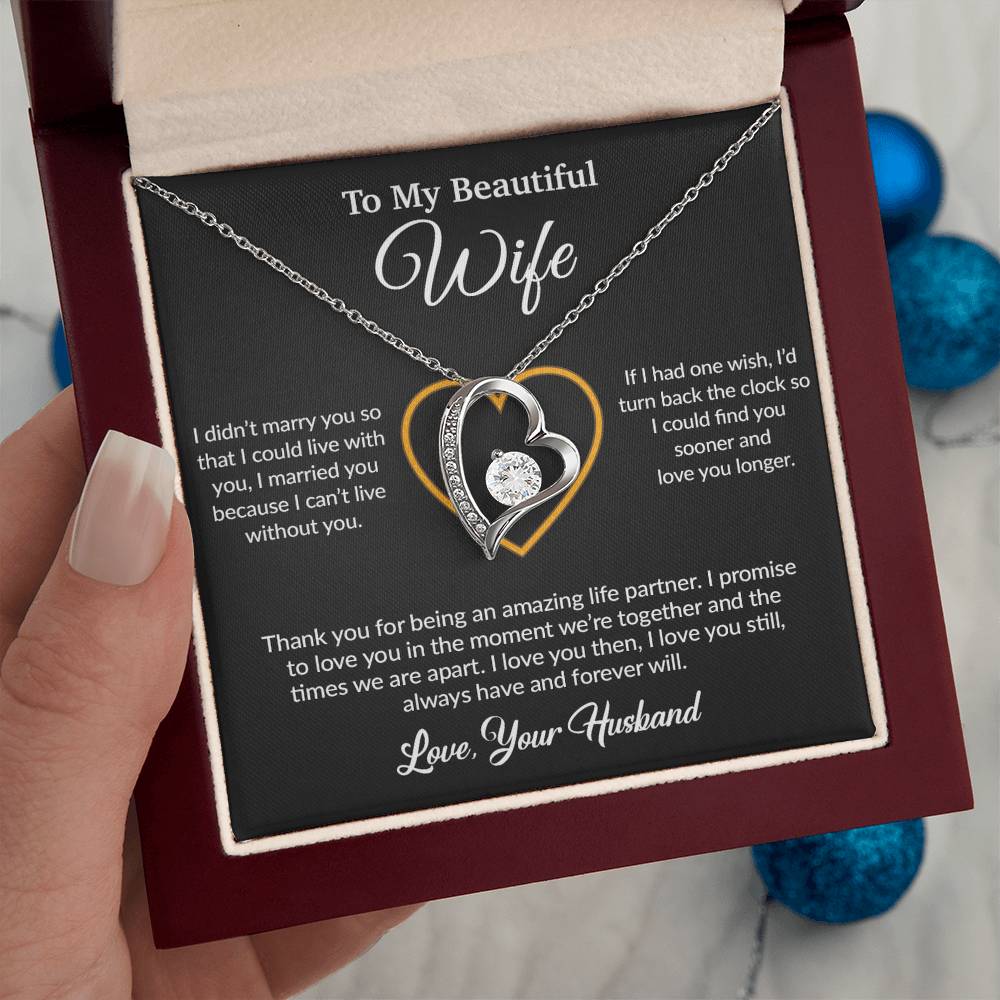 To My Wife Necklace, Gift For Wife, Anniversary Gift For Wife, Necklace For Wife 12_6_Black