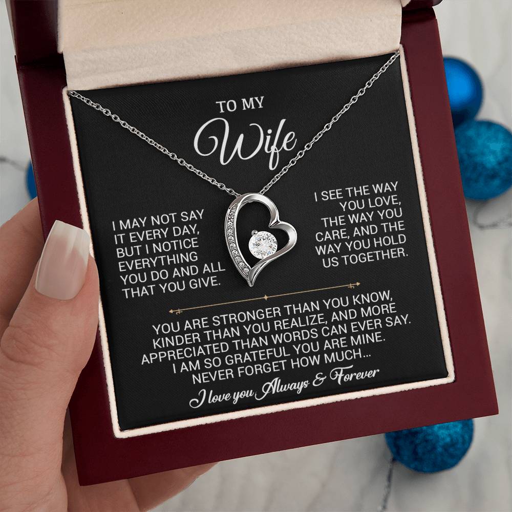 To My Wife Necklace, Gift For Wife, Anniversary Gift For Wife, Christmas Gift 27_9_Black